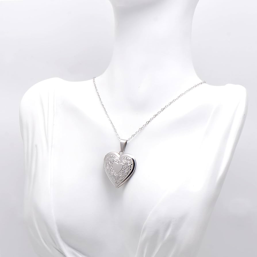 Joseph Brothers Stainless Steel Silver Heart Locket Necklace